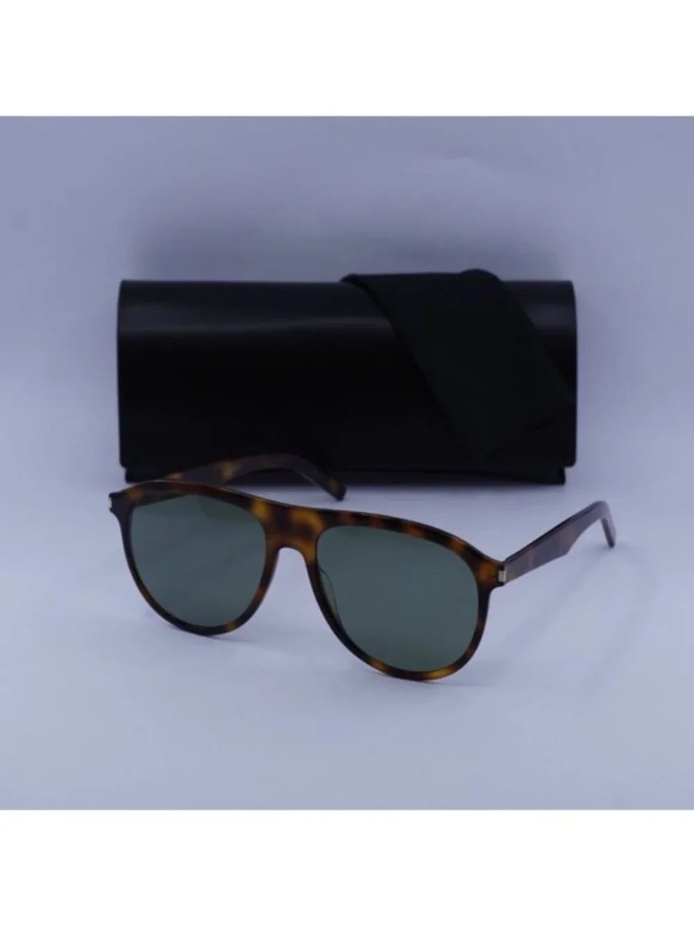 Saint Laurent SL432 SLIM 002 Aviator Sunglasses - Havana/Green